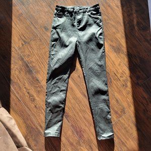 Shein Apperloth Womans Chic A High Waist Thermal Lined PU Leather Skinny Jeans B